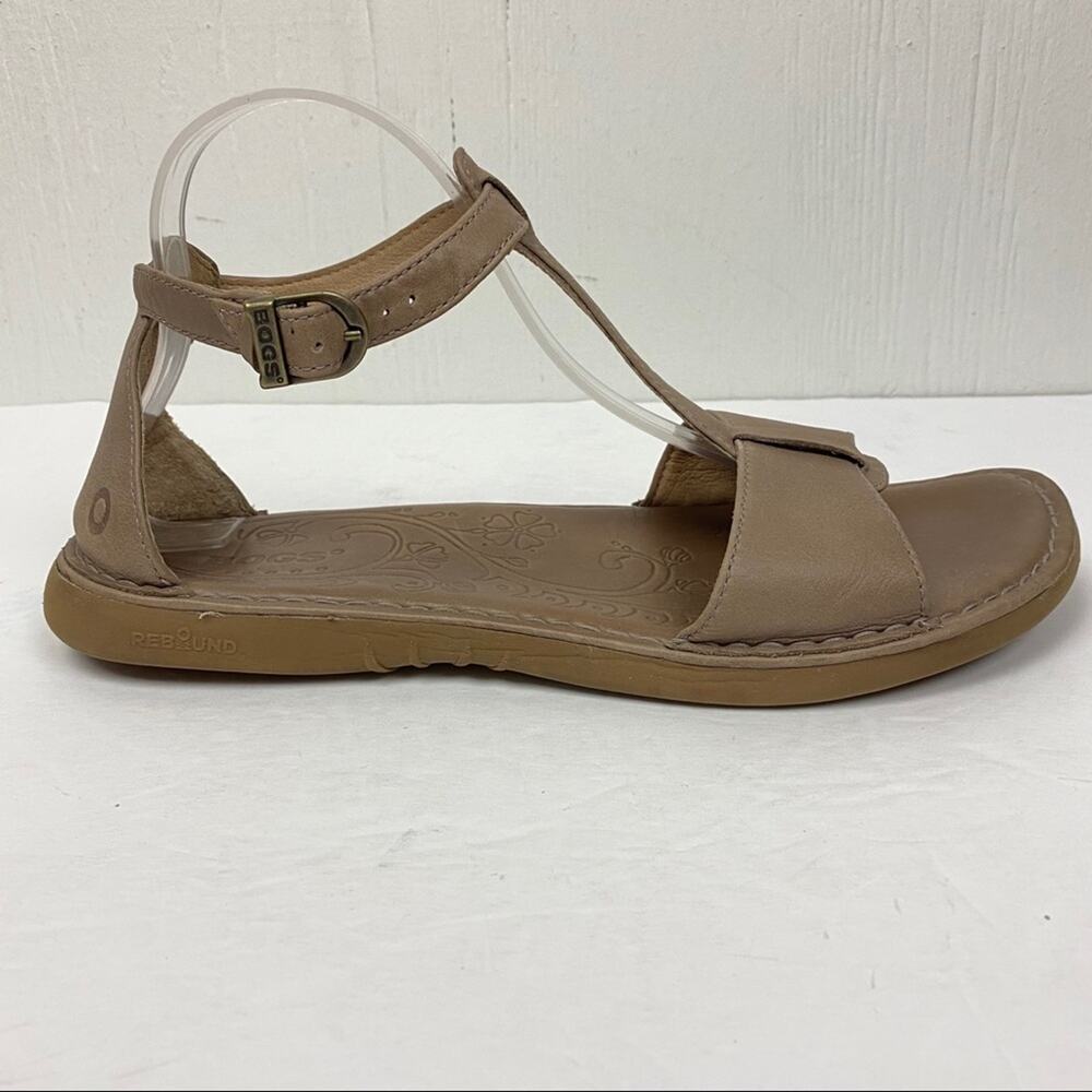 Bogs Amma Tan Leather Adjustable Ankle Strap Comfort Sandals Size 11